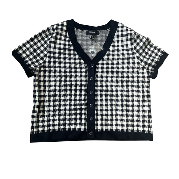 Forever 21 Black and White Button Down Shirt - Picture 3 of 5